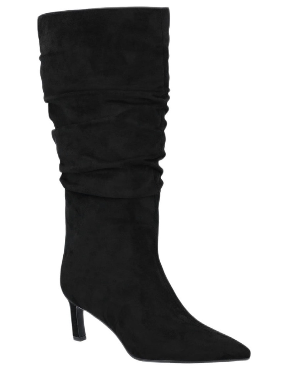 Time and Tru Women's Faux Suede Slouch Boots with Kitten Heels Size 11W NWT